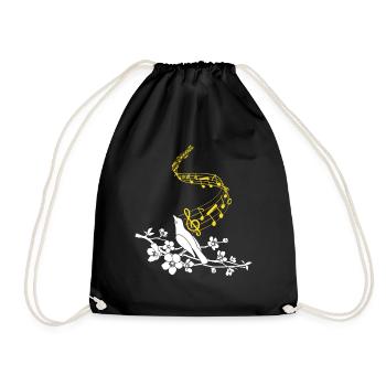 Notes de musique Oiseau chanteur mignon - Sac de sport léger - noir - Devant