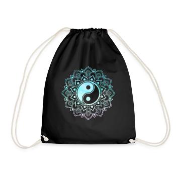 Yin Yang Lotus Mandala Maître Spirituel Reiki - Sac de sport léger - noir - Devant