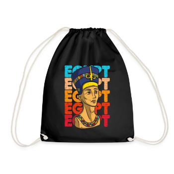 Tutankhamun Egyptian God Retro Egypt Pharaoh - Drawstring Bag - black - Front