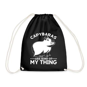 Capybara Lover Frauen Männer Capybaras - Turnbeutel - Schwarz - Vorne