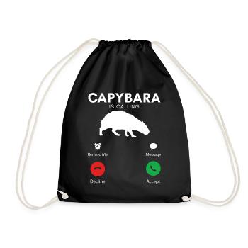 Lustige Capybara Humorvolle Capybaras - Turnbeutel - Schwarz - Vorne