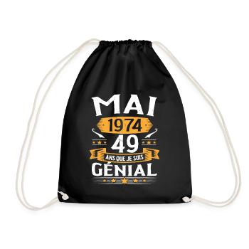 Mai 1974 49 Ans Que Je Suis Génial Anniversaire - Sac de sport léger - noir - Devant