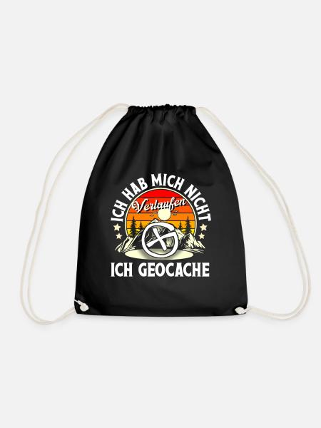 Geocaching Geocacher Geocache - Turnbeutel - Schwarz