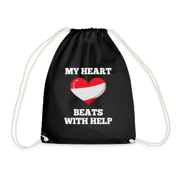 Pacemaker My Heart Beats With Help - Drawstring Bag - black - Front