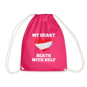 Pacemaker My Heart Beats With Help - Drawstring Bag - fuchsia - Front