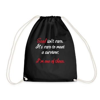Scad Isn't Rare Heart Attack Survivor Gift - Drawstring Bag - black - Front