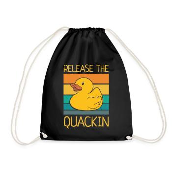 Release The Quackin Rubber Duck Yellow Retro Ducky - Turnbeutel - Schwarz - Vorne