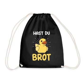 Hast Du Brot Enten Quietscheenten Spruch Gummiente - Turnbeutel - Schwarz - Vorne