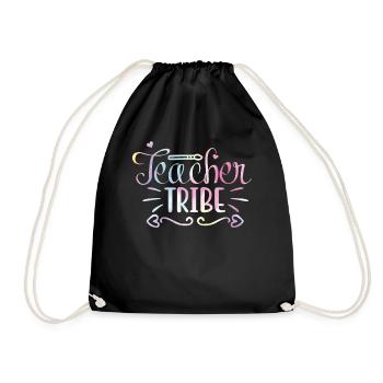 Back to School Rainbow Sports Teacher - Drawstring Bag - black - Front