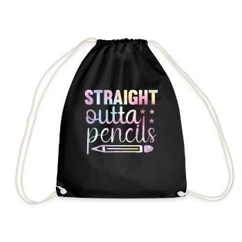 Funny back to school tie rainbow - Drawstring Bag - black - Front