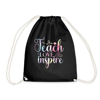 Back to School Tie Inspired - Drawstring Bag - black - Front