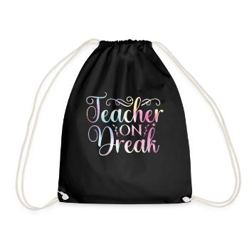 Funny school holiday tie rainbow - Drawstring Bag - black - Front