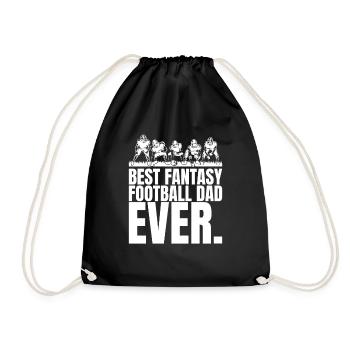 Lustiger bester Fantasy-Fußball-Vater aller Zeiten - Turnbeutel - Schwarz - Vorne