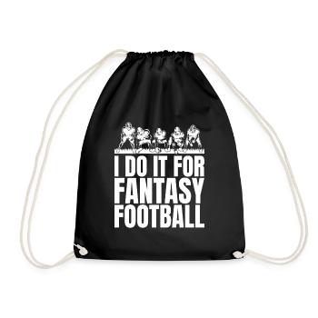 Funny gentlemen I do it for fantasy football - Drawstring Bag - black - Front