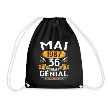 Mai 1987 36 Ans Que Je Suis Génial Anniversaire - Sac de sport léger - noir - Devant