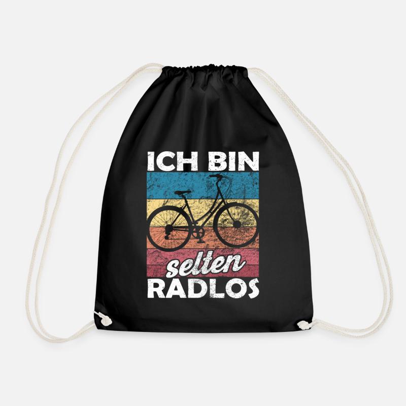 Ich bin selten Radlos - lustiger Spruch - Turnbeutel - Schwarz