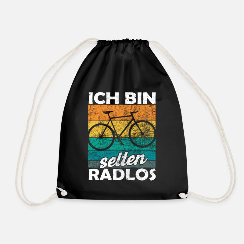 Ich bin selten Radlos - lustiger Spruch - Turnbeutel - Schwarz