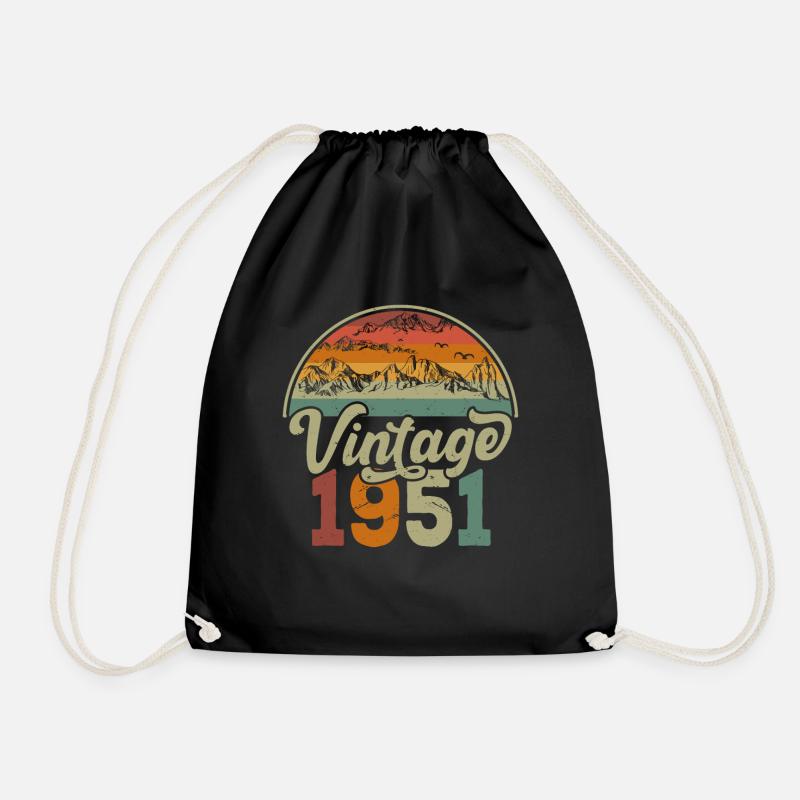 Vintage 1951 - Drawstring Bag - black