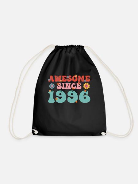 Brilliant since 1996 Groovy birthday - Drawstring Bag - black