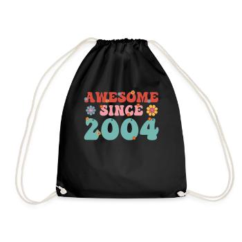 Great since 2004 Groovy Birthday - Drawstring Bag - black - Front