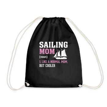 Maman voilier comme une maman normale mais plus cool - Sac de sport léger - noir - Devant