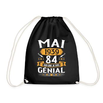 Mai 1939 84 Ans Que Je Suis Génial Anniversaire - Sac de sport léger - noir - Devant