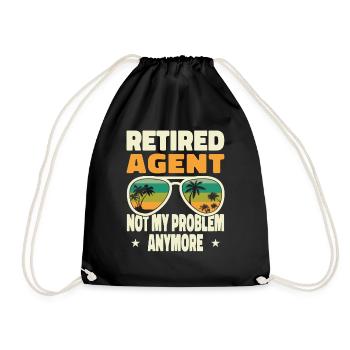 Retired Men Retired Agent Not My Problem Anymore - Turnbeutel - Schwarz - Vorne