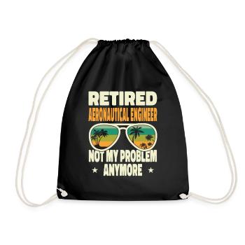 Retired Men Retired Aeronautical Engineer Not My - Drawstring Bag - black - Front