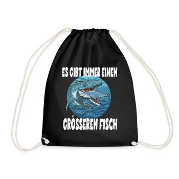 Es gibt immer einen größeren Fisch Elasmosaurus - Turnbeutel - Schwarz - Vorne
