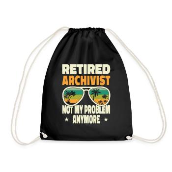 Hommes à la retraite Archiviste à la retraite Pas mon problème - Sac de sport léger - noir - Devant