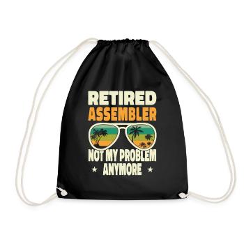 Retired Men Retired Assembler Not My Problem - Turnbeutel - Schwarz - Vorne