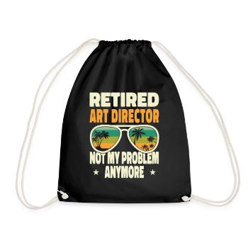 Retired Men Retired Art Director Not My Problem - Turnbeutel - Schwarz - Vorne