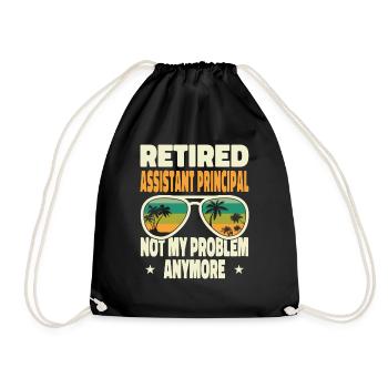 Retired Men Retired Assistant Principal Not My - Drawstring Bag - black - Front