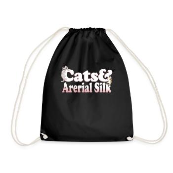 Cute Kawaii Cats And Arerial Silk Women's Cat and - Turnbeutel - Schwarz - Vorne