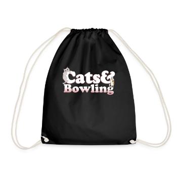 Chats Kawaii mignons et bowling pour femmes chat et - Sac de sport léger - noir - Devant
