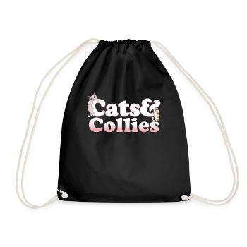 Cute Kawaii Cats And Collies Women's Cat and - Turnbeutel - Schwarz - Vorne