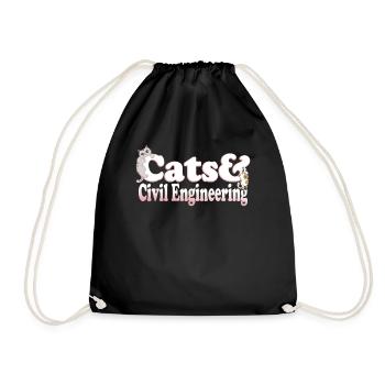 Cute Kawaii Cats And Civil Engineering Women's Cat - Turnbeutel - Schwarz - Vorne