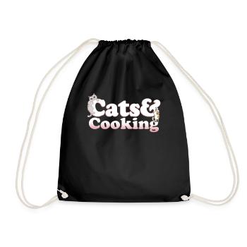 Chats mignons de Kawaii et cuisiner le chat des femmes et - Sac de sport léger - noir - Devant
