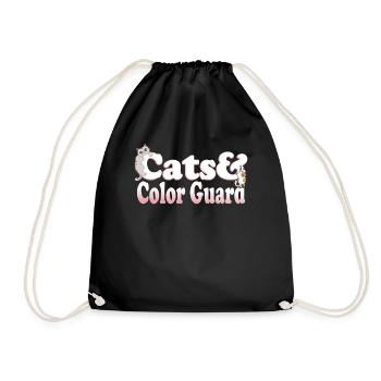 Chats mignons de Kawaii et chat de garde de couleur des femmes et - Sac de sport léger - noir - Devant