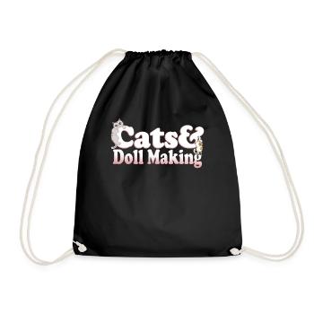 Chats et poupées kawaii mignons faisant des chats et des femmes - Sac de sport léger - noir - Devant