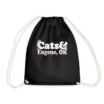 Chats Kawaii mignons et Eugene, OU chat pour femmes et - Sac de sport léger - noir - Devant