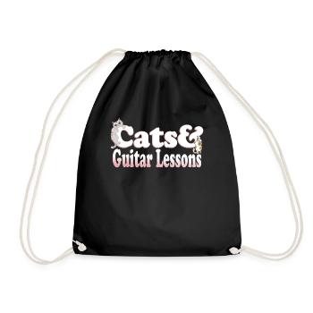 Cute Kawaii Cats And Guitar Lessons Women's Cat - Turnbeutel - Schwarz - Vorne