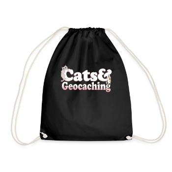 Chats Kawaii mignons et géocaching pour femmes chat et - Sac de sport léger - noir - Devant