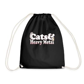 Chats mignons de Kawaii et chat de femmes de métaux lourds et - Sac de sport léger - noir - Devant