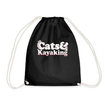Chats mignons de Kawaii et chat de femmes de kayak et - Sac de sport léger - noir - Devant