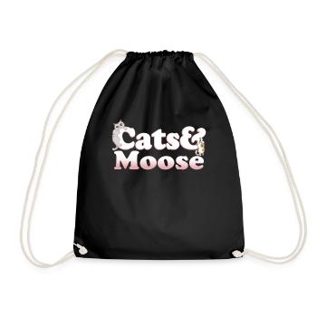 Chats et orignaux kawaii mignons Chat et orignal pour femmes - Sac de sport léger - noir - Devant