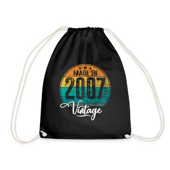 Millésime Fabriqué en 2007 Année de naissance 2007 Anniversaire - Sac de sport léger - noir - Devant