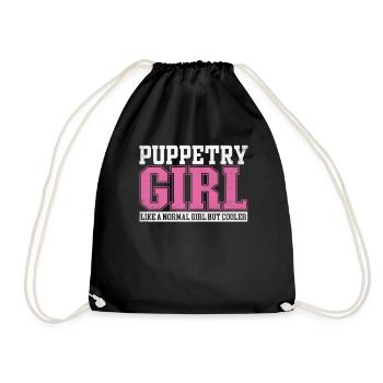 Womens Puppetry Girl Like A Normal Girl But Cooler - Turnbeutel - Schwarz - Vorne