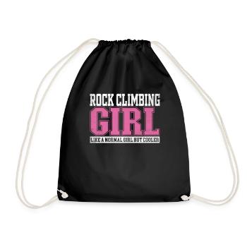 Womens Rock Climbing Girl Like A Normal Girl But - Drawstring Bag - black - Front