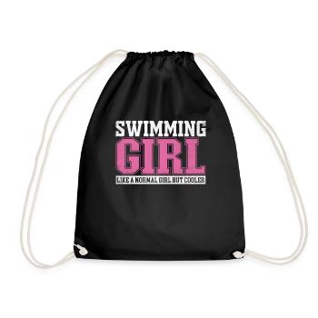 Womens Swimming Girl Like A Normal Girl But Cooler - Turnbeutel - Schwarz - Vorne